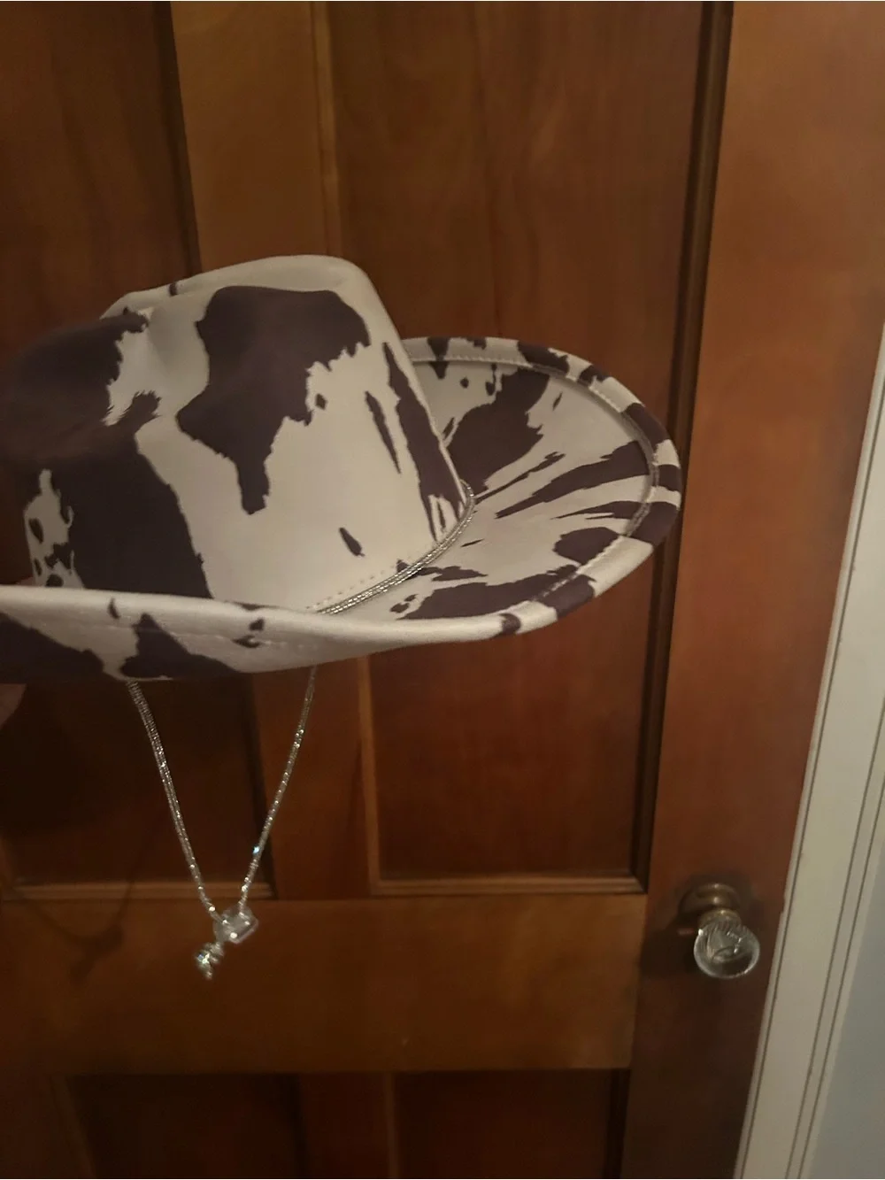 Cowprint Western Hat - Brown & Cream